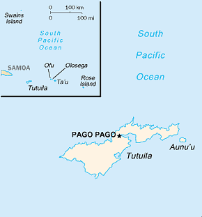 American Samoa Area Code Map