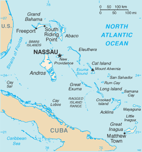 Bahamas Area Code Map