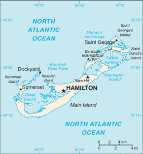 Bermuda Area Code Map