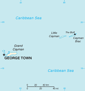 Cayman Islands Area Code Map