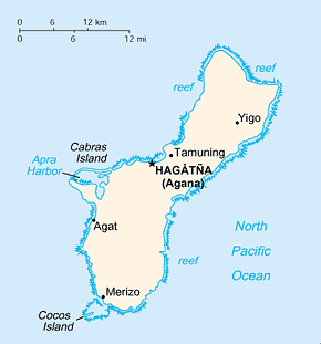 Guam Area Code Map