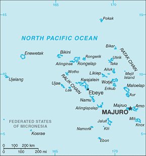 Marshall Islands Area Code Map
