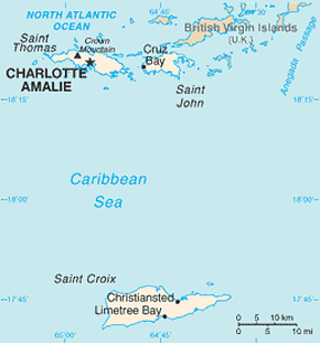 Saint Croix Area Code Map