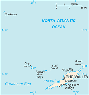 Anguilla Area Code Map
