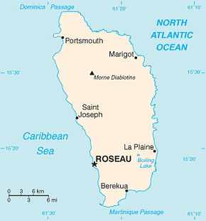 Dominica Area Code Map