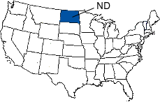North Dakota Area Code Map