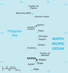 Northern Mariana Islands Area Code Map