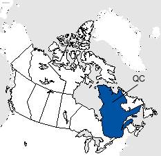 Quebec Area Code Map